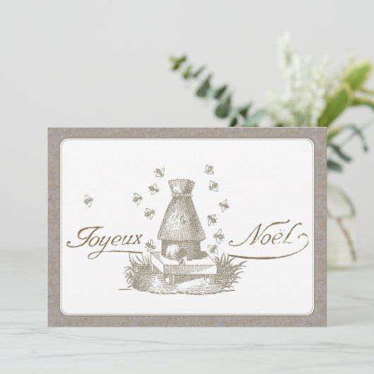 ジョユーノールメリークリスマスハイブフランスのビーズ シーズンカード (スタンド正面)