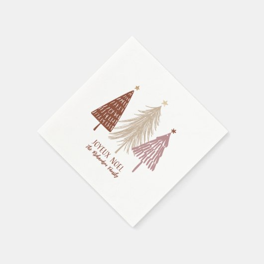 ジョユーノールメリークリスマスフェスティバルツリーズホリデー スタンダードカクテルナプキン (角)