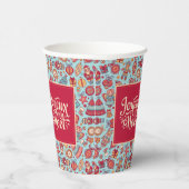 ジョユーノールメリーフランスのクリスマスフォークアートシック 紙コップ (右)