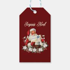 ジョユーノールレッドクリスマスヴィンテージサンタ ギフトタグ