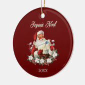 ジョユーノールレッドクリスマスヴィンテージサンタ セラミックオーナメント (左)