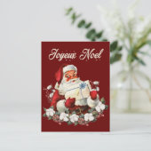 ジョユーノールレッドクリスマスヴィンテージサンタ ポストカード (スタンド正面)