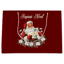 ジョユーノールレッドクリスマスヴィンテージサンタ ラージペーパーバッグ