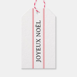 ジョユーフランスのヌエルレッドストライプクリスマス ギフトタグ