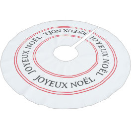 ジョユーフランスのヌエルレッドストライプクリスマス ブラッシュドポリエステルツリースカート