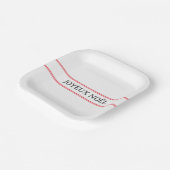 ジョユーフランスのヌエルレッドストライプクリスマス ペーパープレート (傾斜あり)