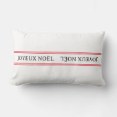 ジョユーフランスのヌエルレッドストライプクリスマス ランバークッション (正面)