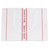 ジョユーフランスのヌエルレッドストライプクリスマス ラージペーパーバッグ (正面)