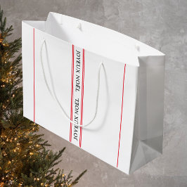 ジョユーフランスのヌエルレッドストライプクリスマス ラージペーパーバッグ