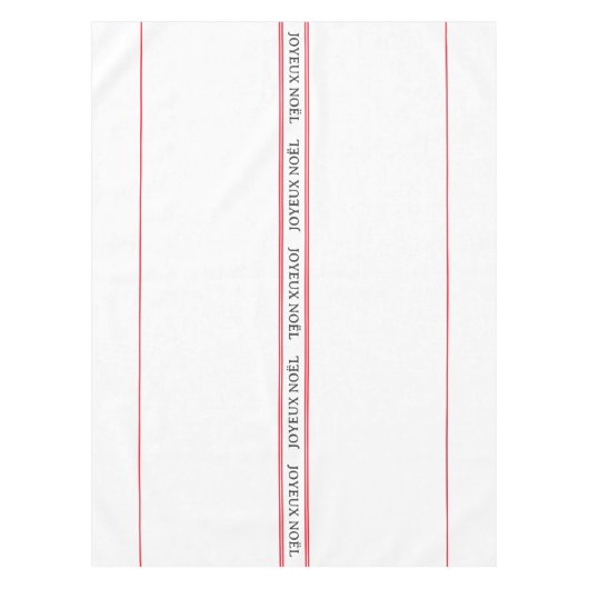 ジョユ伝統的ウフランスのノエルストライプクリスマス テーブルクロス (正面)