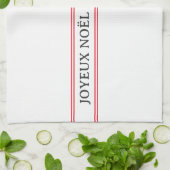 ジョユ伝統的ウフランスのノエルレッドストライプカントリー キッチンタオル (折り畳み)