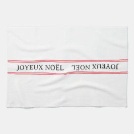 ジョユ伝統的ウフランスのノエルレッドストライプカントリー キッチンタオル