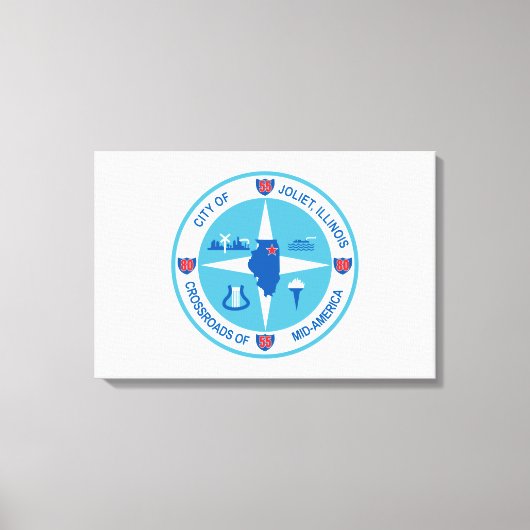 ジョリエ国旗(イリノイ州) キャンバスプリント (正面)