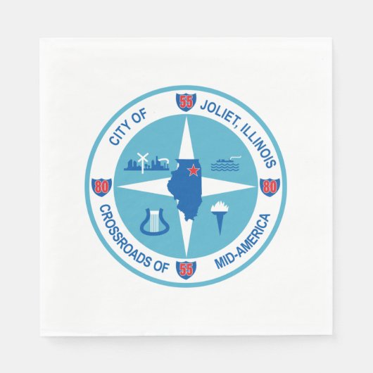 ジョリエ国旗(イリノイ州) スタンダードランチョンナプキン (正面)