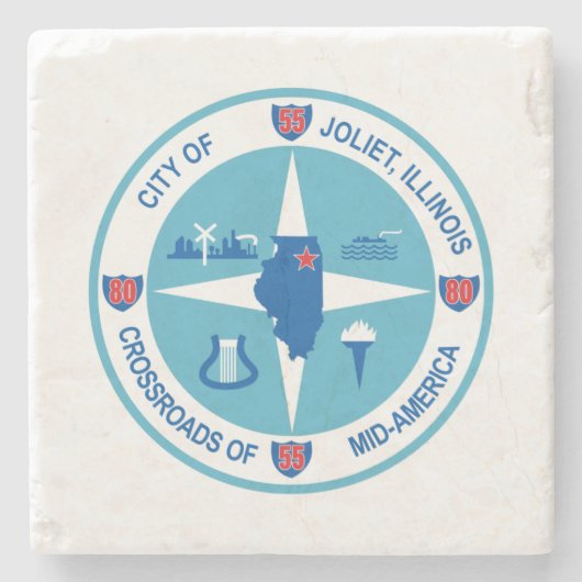 ジョリエ国旗（イリノイ州） ストーンコースター (正面)