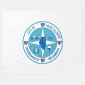 ジョリエ国旗(イリノイ州) フリースブランケット (正面(横))