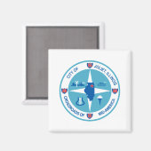 ジョリエ国旗（イリノイ州） マグネット (正面/裏面)