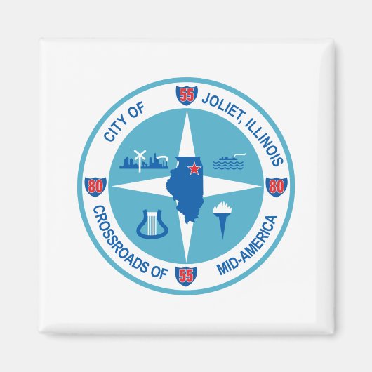 ジョリエ国旗（イリノイ州） マグネット (正面)