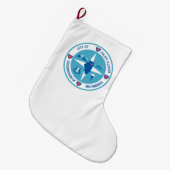 ジョリエ国旗（イリノイ州） ラージクリスマスストッキング (正面 (吊り時))