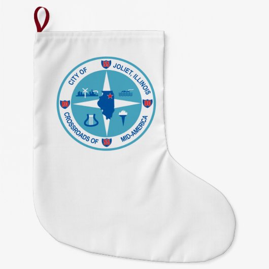 ジョリエ国旗（イリノイ州） ラージクリスマスストッキング (正面)