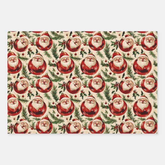 ジョリーサンタのフェスティブオーナメント ラッピングペーパーシート (正面2)