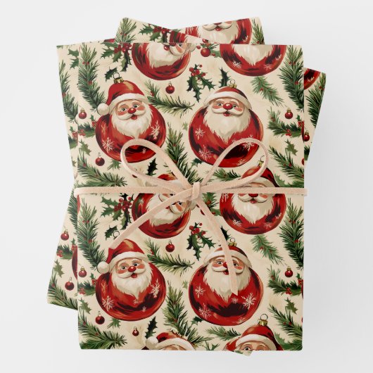 ジョリーサンタのフェスティブオーナメント ラッピングペーパーシート (インサイチュ)