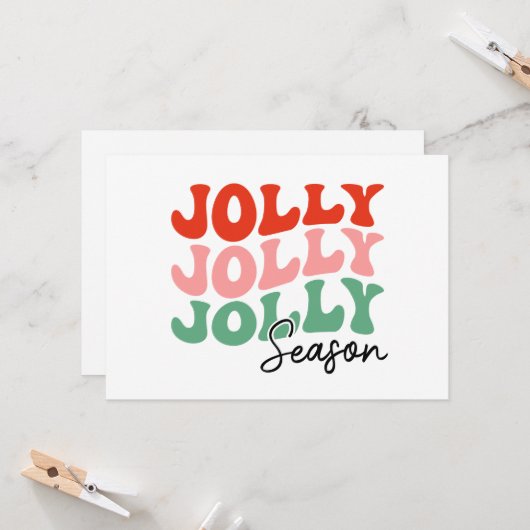 ジョリージョリージョリーシーズン レトロホリデイタイポグラフィ カード (正面/裏面インサイチュ)