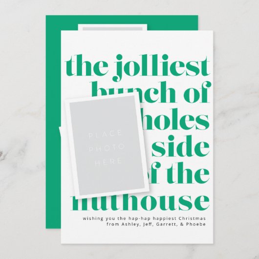 ジョリーストバンチホリデートラディションポートレート写真 招待状 (正面/裏面)