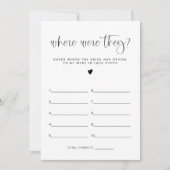 ジョリーボホゲームカードはどこにいたかブライダルシャワー 招待状 (正面)