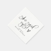 ジョリーミニマリスト彼女が言ったYesハートブライダルシャワー スタンダードカクテルナプキン (角)
