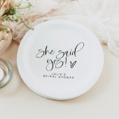 ジョリーミニマリスト彼女が言ったYesハートブライダルシャワー ペーパープレート