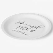 ジョリーミニマリスト彼女が言ったYesハートブライダルシャワー ペーパープレート (アングル)