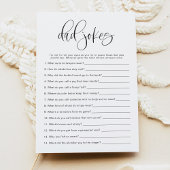 ジョリーミニマルパパジョークベビーシャワーゲーム 招待状