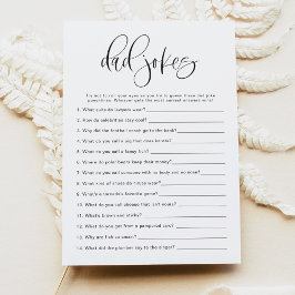 ジョリーミニマルパパジョークベビーシャワーゲーム 招待状