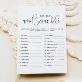 ジョリーミニマルワードスクランブルブライダルシャワーゲーム 招待状