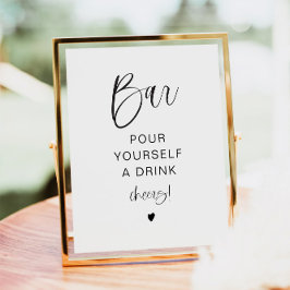 ジョリーモダンミニマリスト自己サーブバーサイン ポスター