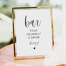 ジョリーモダンミニマリスト自己サーブバーサイン