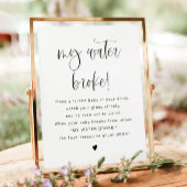 ジョリーモダン私の水は赤ちゃんシャワーのゲームサインを壊した ポスター