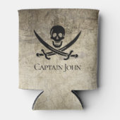 ジョリーロジャーと名前オンヴィンテージ 缶クーラー (正面)