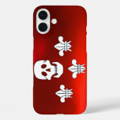 ジョリーロジャースカルと3ユリ国旗の赤白 Case-Mate iPhoneケース (裏面)