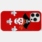 ジョリーロジャースカル、海賊帽子、ライズモノグラム Case-Mate iPhoneケース (裏面 (横))