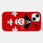 ジョリーロジャースカル、海賊帽子、ライズモノグラム Case-Mate iPhoneケース (裏面 (横))