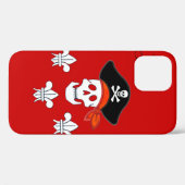 ジョリーロジャースカル、海賊帽子、ライズモノグラム Case-Mate iPhoneケース (裏面 (横))