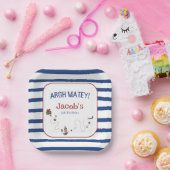 ジョリーロジャーパイレーツアホイマテイバースデーパーティー ペーパープレート (パーティー)