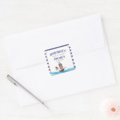 ジョリーロジャーパイレーツアホイマテイ誕生日パーティーのお願い スクエアシール (封筒)