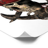 ジョリーロジャーパイレーツスカル&ソードセーリングいかり ポスター (角)