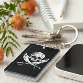 ジョリーロジャーパイレーツ国旗のスカルとクロスソード キーホルダー (正面右)