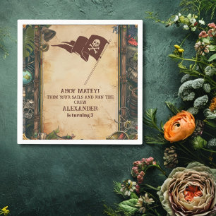 ジョリーロジャーパイレーツ誕生日パーティー スタンダードカクテルナプキン