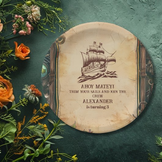 ジョリーロジャーパイレーツ誕生日パーティー ペーパープレート