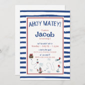 ジョリーロジャーパイレーツ誕生日パーティー 招待状 (正面/裏面)